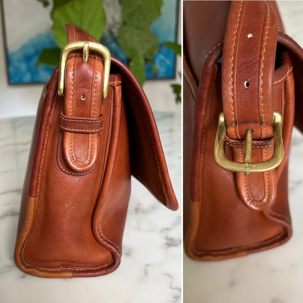 Coach Vintage Spectator Shoulder Bag 9767 British Tan Leather Turnlock NYC USA - Picture 6 of 16